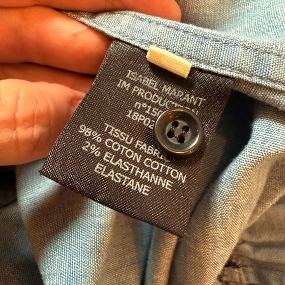 Étoile Isabel Marant Blue ruffled chambray denim dress - Picture 5 of 5